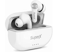 SuperX Auriculares inalámbricos Bluetooth 5.0 con Estuche de Carga IPX5 Auriculares y Auriculares a Prueba de Sudor en la Oreja construidos en micrófono líderes industriales TWS Sound with Sport