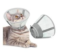 Supet Collar de gato suave, cono de recuperación de malla para mascotas después de la cirugía para detener el lamer, collar isabelino ajustable para gatitos pequeños