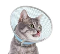 Supet Collarín para gato: suave y cómodo, ajustable, resistente al agua, después de la cirugía para evitar fugas y arañazos, alternativa al collarín de plástico Elisabeth (azul claro M)