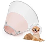 Supet Collarín para perro para evitar lamer con almohadilla suave, claro Elizabeth Recovery Collarín después de la cirugía, alternativa para perros grandes, medianos y pequeños (rosa claro, L)