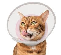 Supet Collarín suave para gato: conos de recuperación de malla cómodos e impermeables para evitar fugas y arañazos, alternativa al cono de cuello de plástico Elizabeth (rosa, S)