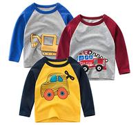 SUPFANS Camiseta excavadora de manga larga para niños pequeños (3 unidades) - - 5 años