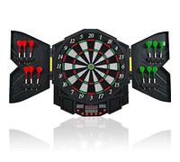 Supfine - Juego de dardos eléctrico para 8 jugadores, pantalla LED, 27 juegos, 216 variaciones, 12 dardos, diana para dardos clásicos