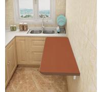 Supfine - Mesa de pared plegable de madera, escritorio de pared plegable con soportes, mesas de comedor, mesa plegable multifuncional, mesa de cocina (color teca, 60 x 30 x 1,6 cm)