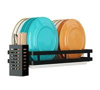 SUPFIRM Estante de Secado de Platos de Acero Inoxidable montado en la Pared, Cesta de Almacenamiento de Frutas y Verduras, Organizador de Utensilios de Cocina Colgante (1 Nivel)