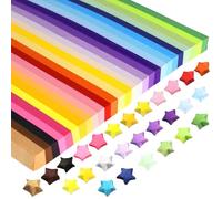 SUPGOD 2160 tiras de papel de origami con estrellas de origami coloridas, 27 colores, doble cara, origami de estrellas, papel de origami para manualidades, decoración, regalo
