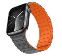 Suphart Correas Compatible con Correa Apple Watch 42mm 41mm 40mm 38mm, Correa Magnética de Silicona Suave para iWatch SE Serie 10 9 8 7 6 5 4 3 2 1, Gris Naranja