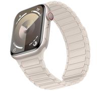 Suphart Correas Compatible con Correa Apple Watch 42mm 41mm 40mm 38mm, Correa Magnética de Silicona Suave para iWatch SE Serie 10 9 8 7 6 5 4 3 2 1, Luz Estelar