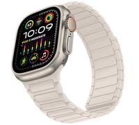 Suphart Correas Compatible con Correa Apple Watch 49mm 46mm 45mm 44mm 42mm, Correa Magnética de Silicona Suave para iWatch Ultra 2 Ultra SE Serie 10 9 8 7 6 5 4 3 2 1, Luz Estelar