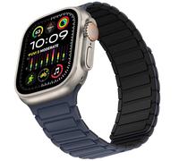 Suphart Correas Compatible con Correa Apple Watch 49mm 46mm 45mm 44mm 42mm, Correa Magnética de Silicona Suave para iWatch Ultra 2 Ultra SE Serie 10 9 8 7 6 5 4 3 2 1, Azul Negro
