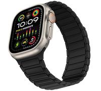 Suphart Correas Compatible con Correa Apple Watch 49mm 46mm 45mm 44mm 42mm, Correa Magnética de Silicona Suave para iWatch Ultra 2 Ultra SE Serie 10 9 8 7 6 5 4 3 2 1, Negro