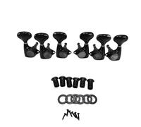 SUPIRING 6 Piezas Clavijas Afinación Cuerdas con Engranajes Sellados y Botón Pequeño, Afinadores, Cabezales Máquina para Guitarra Acústica y Eléctrica, Color Negro