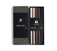 SUPJOYES Palillos reutilizables de fibra de vidrio: palillos de 5 pais para regalo, palillos japoneses chinos minimalistas, aptos para lavavajillas, palillos multicolor de 24,5 cm