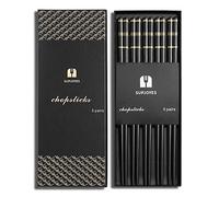 SUPJOYES Palillos reutilizables de fibra de vidrio, palillos japoneses y chinos, aptos para lavavajillas, juego de regalo de 5 pares