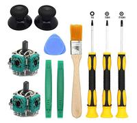Supkeyer 2 unidades de controlador 3D Joystick Axis Módulo de sensor analógico y palanca de pulgar para Xbox One con herramienta de instalación de carcasa abierta Torx T10H T8H T6 Destornillador