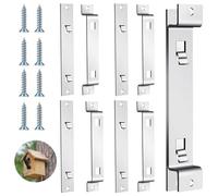 Supkiir 6 juegos de soportes para colgar casa de pájaros, kit de casa de pájaros de acero galvanizado a prueba de óxido, soporte de montaje estable con tornillos para asegurar y estabilizar casas de