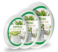 SupKing Paquete de 9 platillos para Plantas (15.2 cm, 20.3 cm, 25.4 cm), bandejas Resistentes para Plantas de Interior, platillos de plástico Transparente, bandejas de Goteo de Agua más Gruesas para