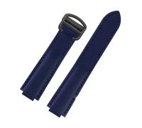 SUPKOUMKBG 16-8mm 18-11mm 20-12m Nylon Canvas Watchband Men Women Leather Buckle Bracelet(Blue-black buckle,20.12mm)