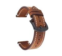 SUPKOUMKBG Correa de cuero retro vintage de 18 mm, 20 mm, 22 mm y 24 mm for Huawei GT2 3(Dark Brown,24MM_SILVER BUCKLE)