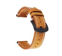 SUPKOUMKBG Correa de cuero retro vintage de 18 mm, 20 mm, 22 mm y 24 mm for Huawei GT2 3(Yellow Brown,24MM_SILVER BUCKLE)