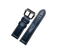 SUPKOUMKBG Correa de reloj Correa de cuero azul Correa de cuero esmerilado diesel 22 24 mm 26 mm Accesorios de pulsera