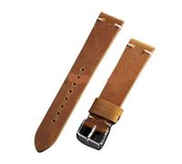 SUPKOUMKBG Correa retro vintage de 18 mm, 20 mm, 21 mm, 22 mm y 24 mm for Huawei Gt2 y Gt3. Compatible for Samsung Galaxy.(Light Brown,22MM_SILVER BUCKLE)