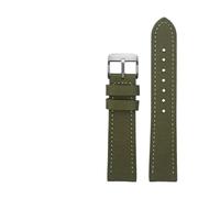 SUPKOUMKBG Nylon Leather Watch Strap Black Shield Watchband 20 22mm 24mm Bracelet(Army green steel pin,22mm)