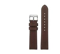 SUPKOUMKBG Nylon Leather Watch Strap Black Shield Watchband 20 22mm 24mm Bracelet(Brown-steel pin,20mm)