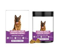 Suplemento de comida para perros en caso de picazón: cuidado de la piel seca del perro, pastillas masticables para mascotas para aliviar las molestias para la alimentación diaria en casa, de viaje, en