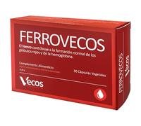 Suplemento de Hierro. Alta biodisponibilidad. Vitaminas para el cansancio - FERROVECOS 30 Cápsulas Vegetales