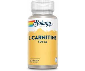 Suplemento de L-carnitina para energía - L-CARNITINE 30 CAPSULAS 500MG SOLARAY