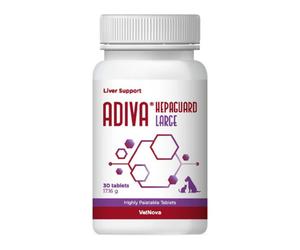 Suplemento hepático Adiva Hepaguard Large para perros de tamaño grande - VetNova - Cantidad: 30 comprimidos