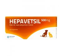 Suplemento hepático para perros pequeños y gatos - Hepavetsil 550 mg - Cantidad: 30 comprimidos