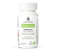Suplemento Natural Menopausia con Isoflavonas de Soja y Trébol Rojo, Cimicífuga, Sauzgatillo y Vitaminas D3, B6 y E - 90 Cápsulas (3 Meses) - Menovon | Nutribiolite