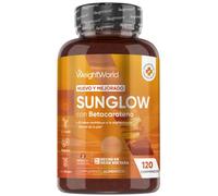 Suplemento Sunglow para un Verano con Color - 120 comprimidos - Fórmula natural con betacaroteno, zinc, vitamina B3 y betacaroteno