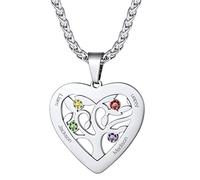 Suplight Colgante Arbol de la Vida Acero Inoxidable Mujer Colgantes Personalizables Collar con Piedras Naturales