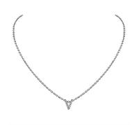 Suplight Collar de mujer con letra A-Z, colgante inicial con cadena Rolo de 45 cm, cadena minimalista, accesorio de bisutería para fiestas, cumpleaños, día de San Valentín, Circonita, circonita