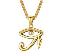 Suplight Collar Egipto Ojo de Ra Joyería de Ojo que Todo Lo Ve Cadena Dorada Acero Inoxidable de Hombres Mujeres Regalo Cumpleaños Aniversario de Familias
