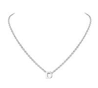 Suplight Letras Capitales D Colgantes Alfabetos para Mujeres Collares Delicados para Parejas Material Hipoalergénico para Pieles Sensibles Cobre Chapado en Oro Blanco