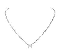 Suplight Letras Capitales H Colgantes Alfabetos para Mujeres Collares Delicados para Parejas Material Hipoalergénico para Pieles Sensibles Latón Chapado en Platino