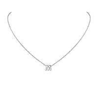 Suplight M Letras Capitales Collares Minimalistas de Nombres Personalizados Cadenas Hipoalergénicas de Colores Plateados Plata de Ley 925 para Mujeres Muchachas