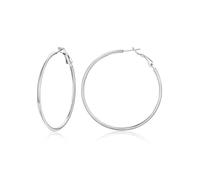 Suplight Pendientes Aro Acero Grandes 100mm Pendientes Mujeres de Aro Acero Inoxidable 316L Plata Joyerías de Moda Regalo para Mujer