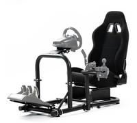 Supllueer Soporte de cabina de simulador de carreras, con asiento de carreras para Logitech G25 G27 G29 G920 G923 Thrustmaster T300 T150 Fanatec, soporte para volante sin pedales de rueda