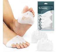 SUPLYMAR Separador Dedos Pie de Silicona con Protector de Juanetes, Adecuado para Utilizar Dentro de Calcetines y Todo Tipo de Zapatos. Almohadillas para Pies de Gel, Alivio del Dolor Metatarsiano.