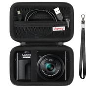 Supmay Cámara Funda para Panasonic LUMIX DC-TZ99E-K Cámara Compacta con Zoom para Viajes/LX10 ZS200D ZS200 ZS80D ZS80 ZS100 ZS70 ZS60 Cámara, con Bolsillo de Malla para batería, Cable de Carga, Negro