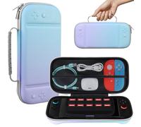 Supmay Carrying Case for Nintendo Switch 2(2025), Protective Hard Shell Portable Travel Carry Case Pouch Holds with 5 Game Cartridges and Mesh Pocket for Switch 2 Accessories, Fancy Purple Blue