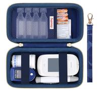 Supmay Diabetic Supplies - Estuche rígido organizador de suministros para diabéticos, bolsa de transporte para pruebas de diabetes, monitor de glucosa en sangre con tiras reactivas de glucómetro de
