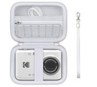 Supmay Digital Camera Case Compatible con Kodak PIXPRO FZ55 FZ45 Digital Camera, Vlogging Camera Storage Holder Bolso de Viaje con Bolsillo de Malla para batería, Cable USB, Tarjeta SD, Blanco