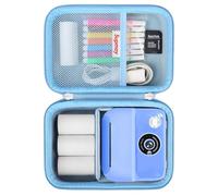 Supmay Funda de cámara compatible con Hangrui para Gofunly para HiMont para GREENKINDER Kids Camera Instant Print, bolsa de almacenamiento con bolsa de malla para bolígrafos de color, cable, papel de