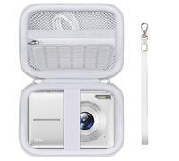 Supmay Funda de transporte para Fleafer/para VAHOIALD/para cámara digital Nsoela, soporte de almacenamiento para cámara digital de apuntar y disparar, bolsa de viaje, White, Funda rígida